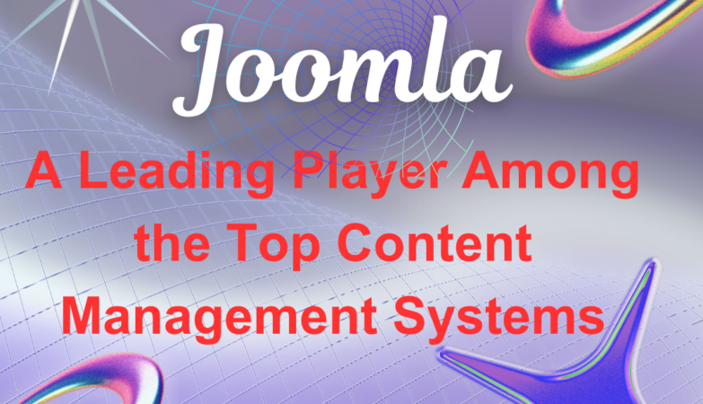 Joomla - A Leading Player Among the Top Content Management Systems with a futuristic digital design background.