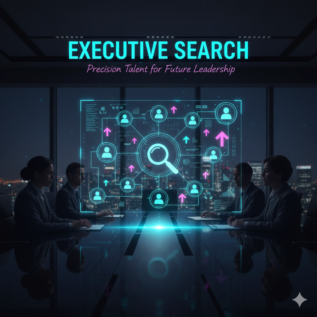 Executive search consultants meeting with senior leadership candidates.