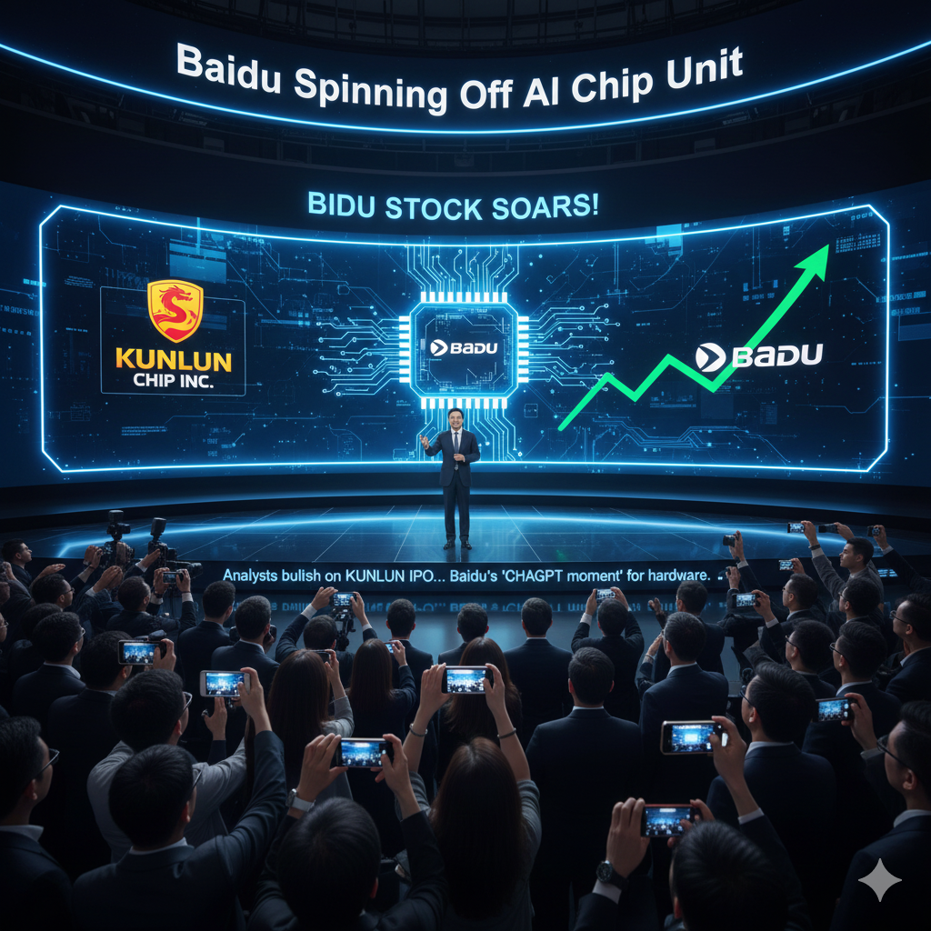 Baidu announces spin-off of its AI chip unit affecting BIDU stock