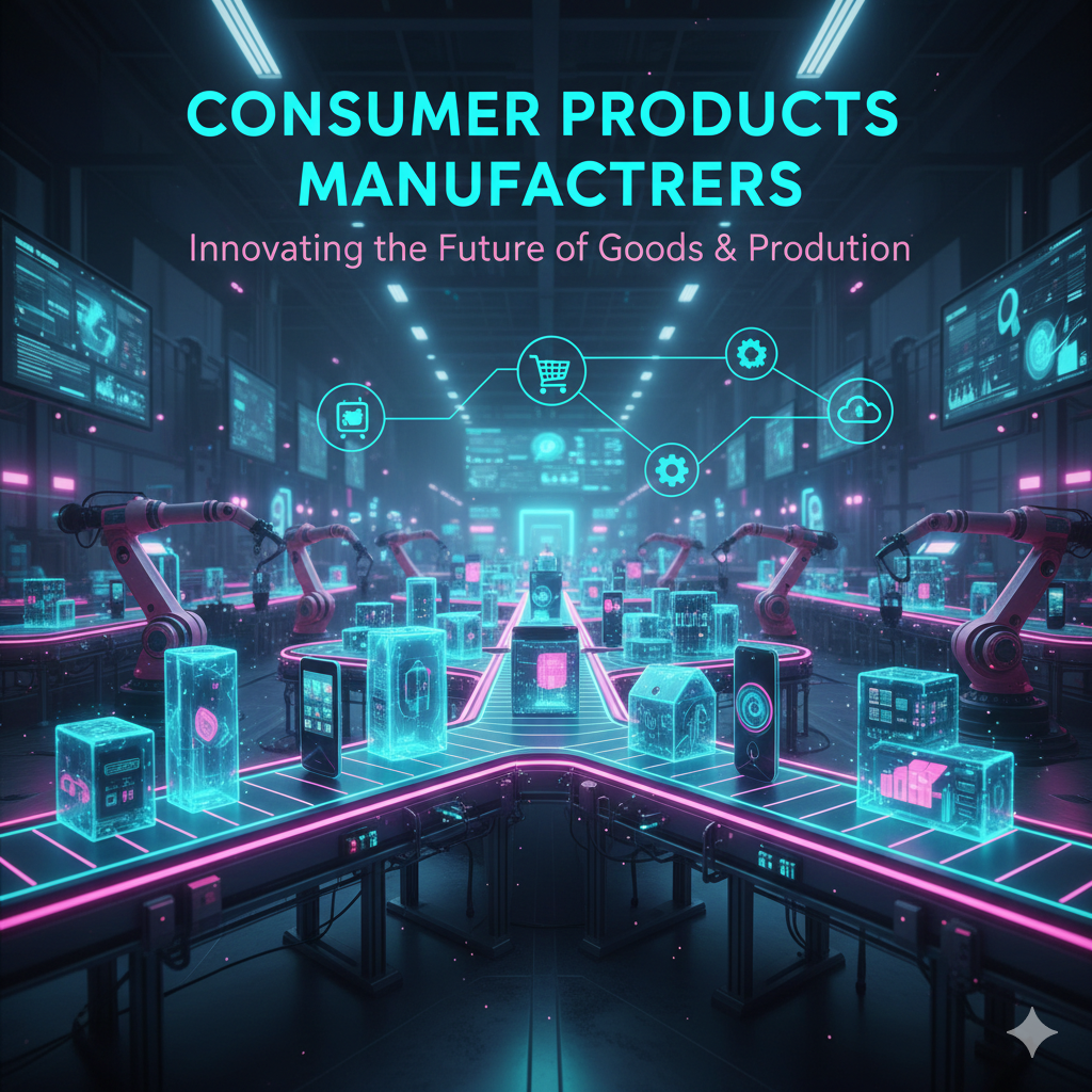 Factory production line manufacturing consumer packaged goods.