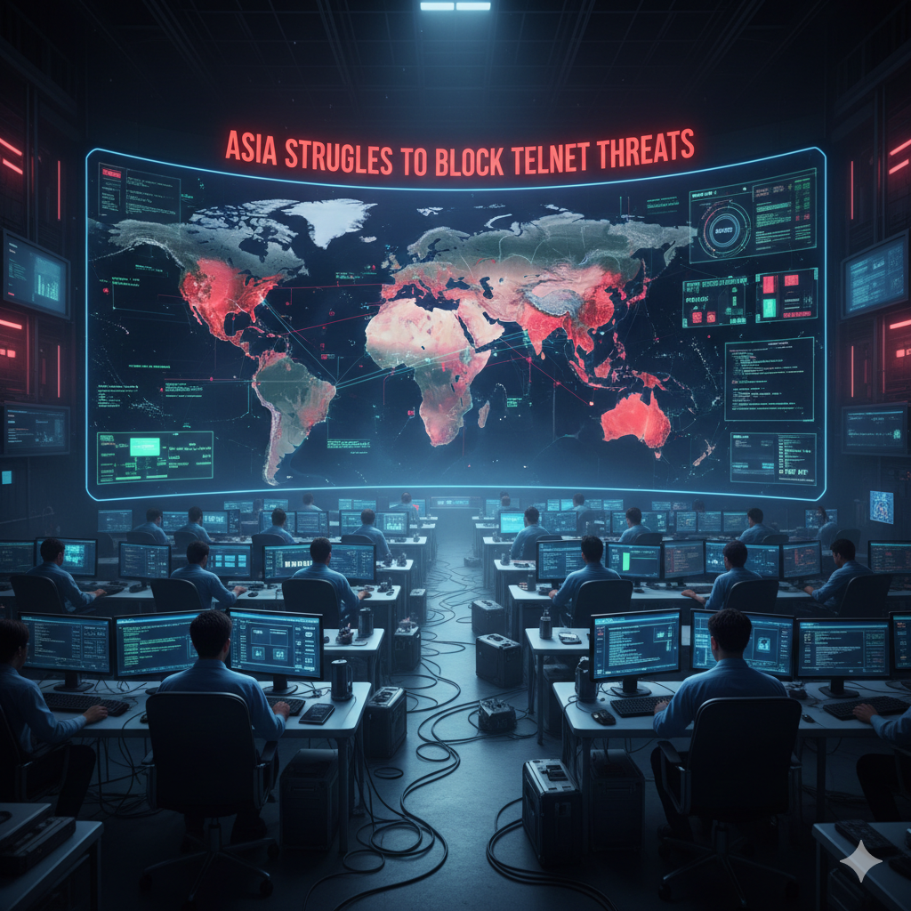 Asia telnet cybersecurity threats